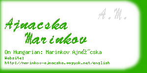 ajnacska marinkov business card